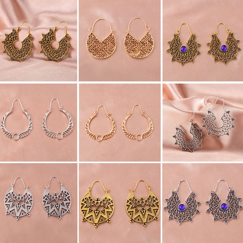 Ethnic Fashion Instagram - Oco esculpido para brincos femininos em