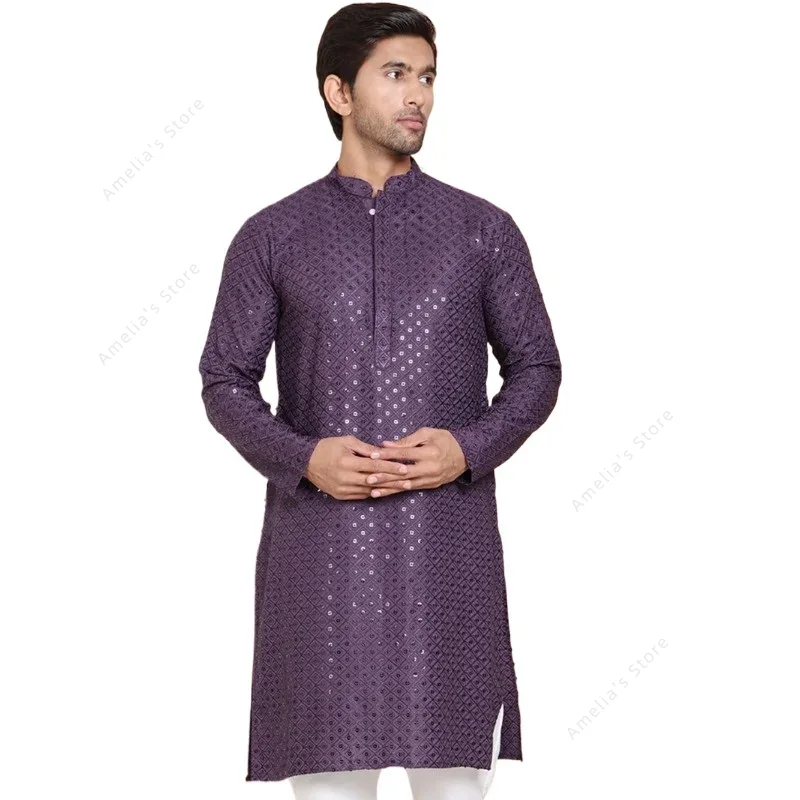 Túnica kurta masculina indiana - Kurta Men Cotton avaliação e preço