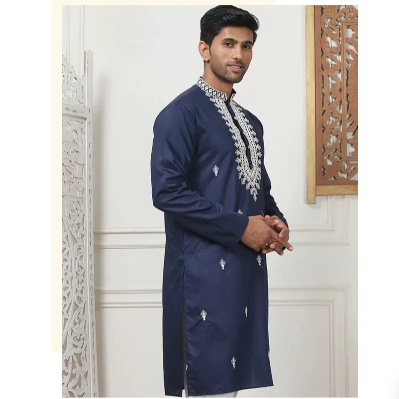 Casaco masculino fino com bord - Kurta Men Cotton avaliação e preço